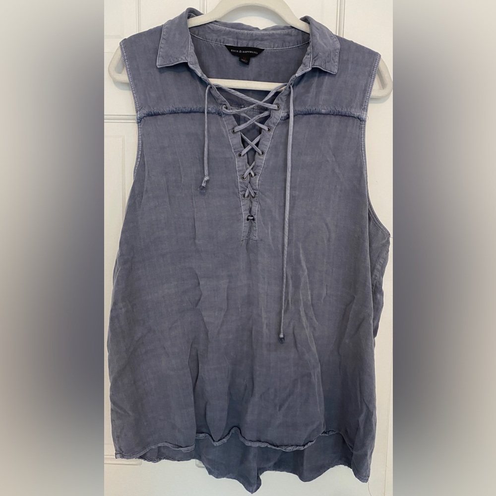 Women’s Rock & Republic Sleeveless Jean Tank Top Shirt Sz XL